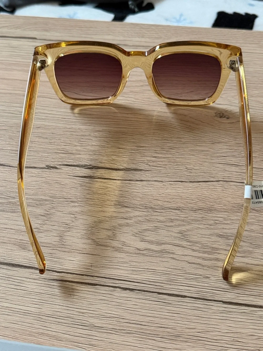 NWT LOFT Crystal Finish Square Sunglasses Yellow OS